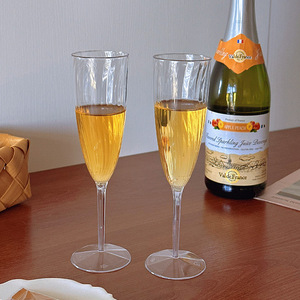 现代一次性优雅香槟酒杯硬塑料PS OEM派对和婚礼酒笛 - Product Image 3