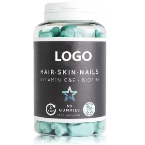 Hot Sell Hair Vitamin Bears Gummies Supplement Candy Oem Fornecedores Cabelo Crescimento Pele E Unhas Gummies