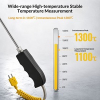 Sonde de température flexible blindée de type K, portable, haute température, avec prise en acier inoxydable 304