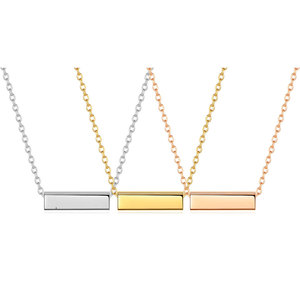 Fashion Pendant <b>Necklace</b> 5mm Hollow <b>Long</b> Strip Zinc Alloy Steel Gold Rose Gold Laser Engraved Daily Gift - Product Image 5