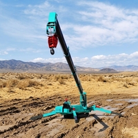 Grue araignée télescopique à chenilles de 1,2 tonne, certifiée CE, haute performance, à essence/diesel, faible consommation de carburant