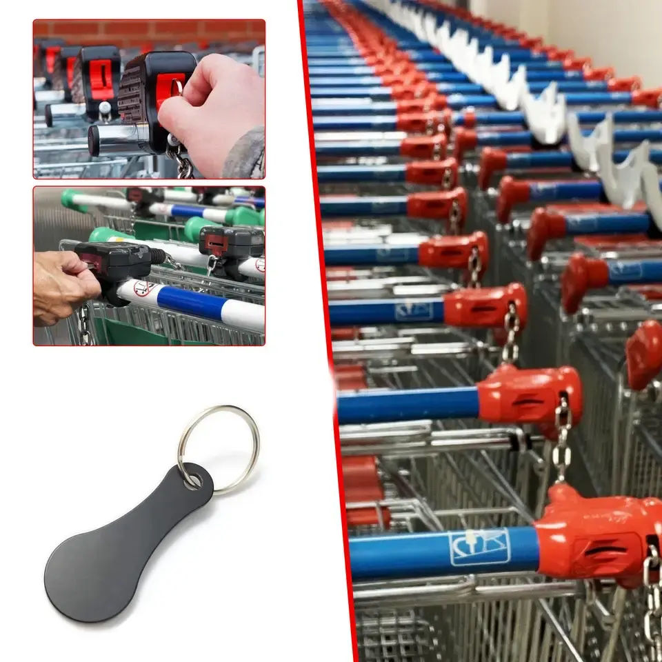 Reusable Supermarket Trolley Release Key In Stainless Steel - Foto 4