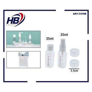 4pcs Travel Bathroom <b>Set</b> with 35ML <b>Spray</b> Nozzle 35ML Simple Cap 2pcs 10G Cream Bottles - Product Image 3