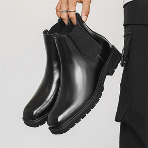 Botas de Tobillo para Mujer de Estilo Británico de Calidad Perfecta, Zapatos Casuales Negros para Hombre, Botas Chelsea - Product Image 6