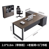 Mobilier de bureau moderne de luxe haut de gamme en forme de L avec armoire de rangement en mélamine Design Executive Manager Home Office Desk