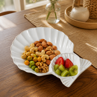 Assiette de service en porcelaine de 14,75 pouces avec compartiments, assiettes de dîner en céramique pour fêtes, vente en gros, hôtels, restaurants, traiteurs, OEM, ODM