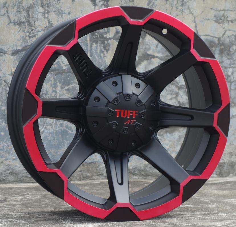 Nero opaco con bordo rosso