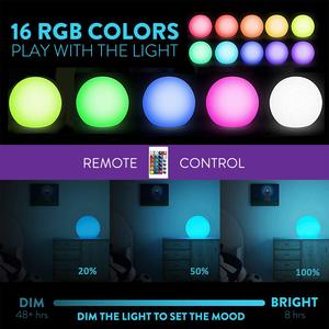 Recargable <span class=keywords><strong>de</strong></span> Control remoto inalámbrico RGB colores decorativo impermeable Bola luces <span class=keywords><strong>de</strong></span> noche para jardín <span class=keywords><strong>de</strong></span> la casa - Product Image 4