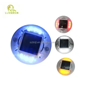 10 LED bulat LED kilat plastik Solar Road Stud untuk Keselamatan Lalu Lintas