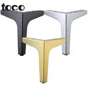 Toco özel renk donanım aksesuarı krom kaplama Y üçgen şekli elmas Metal demir yatak dolabı kanepe ayakları mobilya ayakları