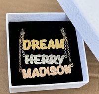 YBcustom nombre personalizado corazón Pave Collar personalizado 3D grabado grueso letra colgante Acero inoxidable joyería regalo