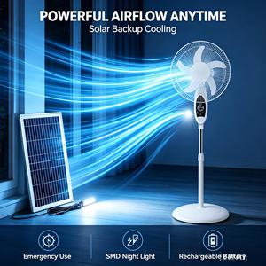 Promotion de lancement : Ventilateur tour sur pied blanc avec recharge solaire et pliable - Product Image 5