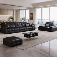 Lawrence Echtleder Elektrisch Verstellbares Multifunktionales Ausziehbares Schlafsofa für Wohnzimmer und Zuhause