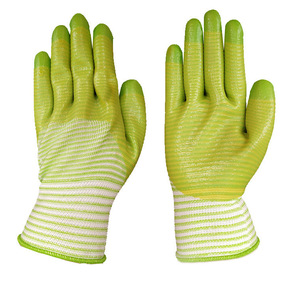 Guantes Longlida de PVC con Diseño de Rayas de Zebra, Recubrimiento Completo, Verdes, Antideslizantes, Texturizados, para Trabajo, Uso General, de Seguridad - Product Image 1