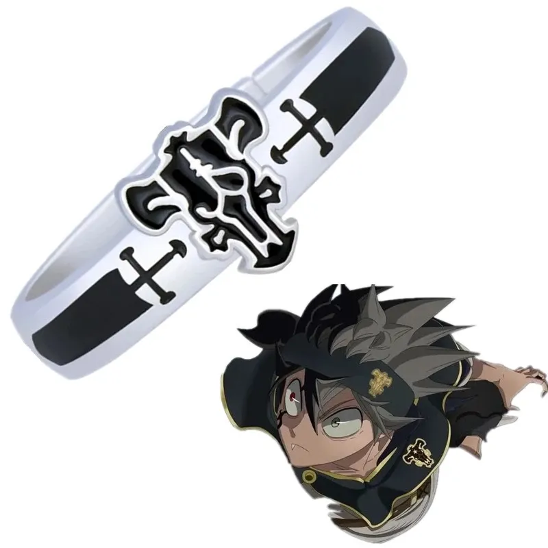 Anime Black Clover Quartet Knights Cosplay Cincin Setan Asta Cincin Paduan Disesuaikan Unisex Perhiasan Prop Aksesoris Hadiah