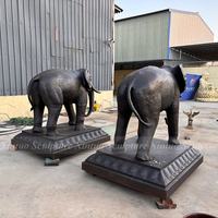 Statue d'éléphant en bronze sur mesure, grande taille, pour portail d'entrée, sculpture de porte, thème animal, technique de moulage