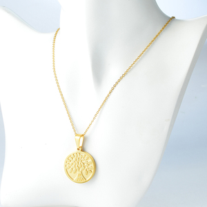 Collar chapado en oro Life of Tree de acero inoxidable de alta calidad para mujer - Product Image 4