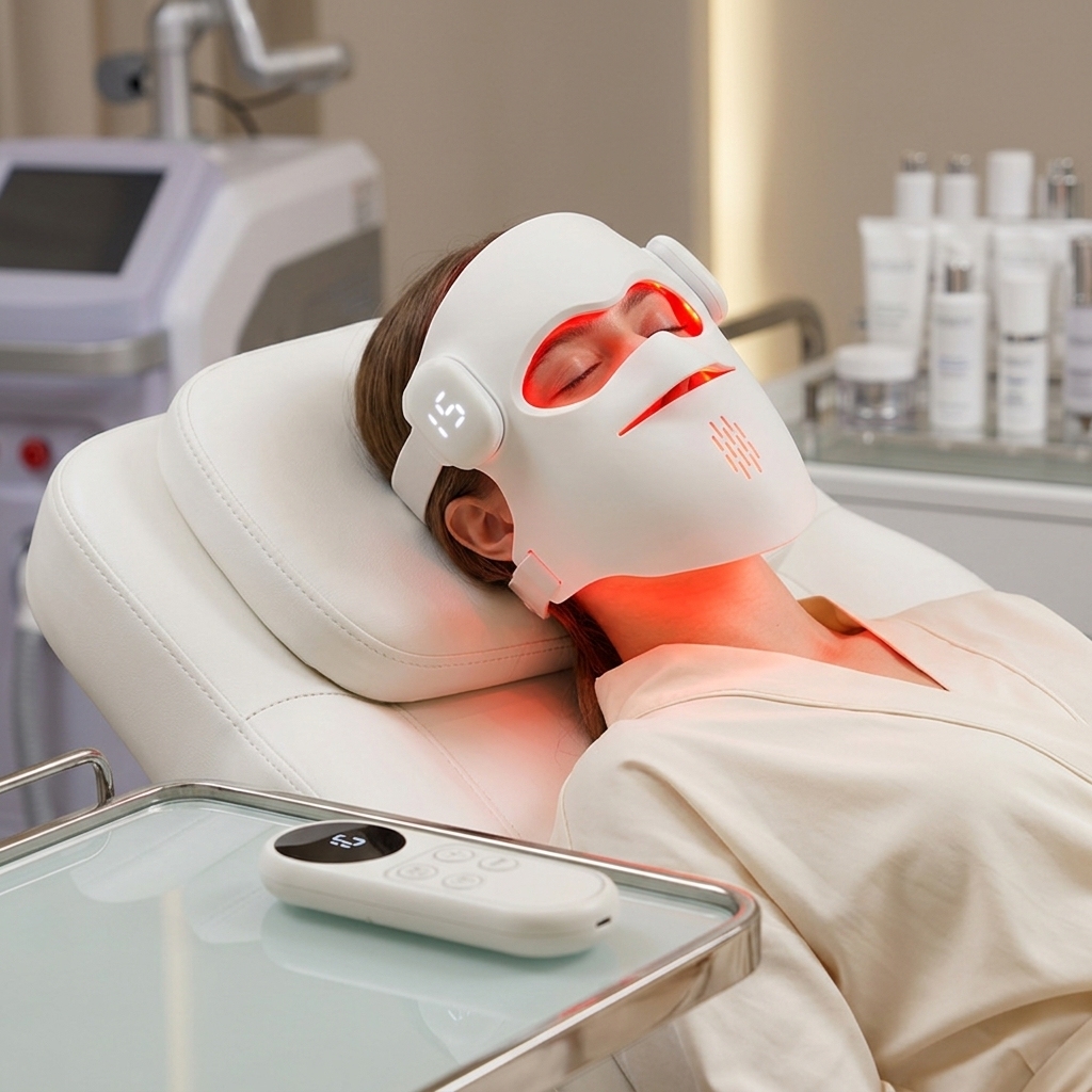 EYCO New Wireless 3D LCD Remote NIR Deep 460nm 630nm 850nm Red Light Therapy LED Face Mask