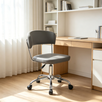 Chaise de bureau pivotante réglable CARLFORD Home Luxury à dossier mi-haut en tissu sergé, design moderne en fausse fourrure pour la maison ou le bureau