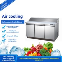 Bingli Fresh Armoire à salade en acier inoxydable à température unique Comptoir à sandwich réfrigéré commercial pour pain légumes