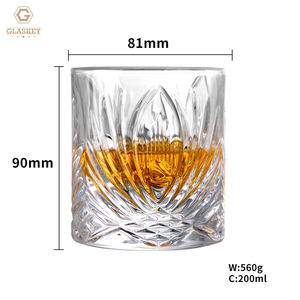 होम बार के लिए थोक लक्जरी उच्च क्षमता अच्छी गुणवत्ता वाला भारी बेस व्हिस्की ग्लास सीसा रहित पुराने जमाने का रॉक ग्लास - Product Image 5