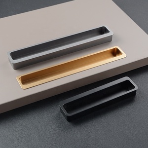 Poignée en alliage d'aluminium Poignées de porte d'armoire simples et cachées Poignée invisible Luxe Minimaliste - Product Image 5