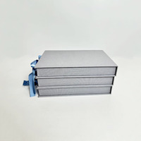 Boîte à cartes de crédit, de mariage ou de cadeau en forme de livre rigide en lin personnalisé de luxe