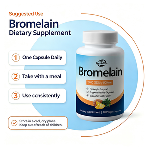 Capsules de bromélaïne OEM ODM à marque privée 2400 GDU/g 500mg, capsules végétaliennes, favorisent la digestion et la santé des articulations, complément alimentaire - Product Image 4