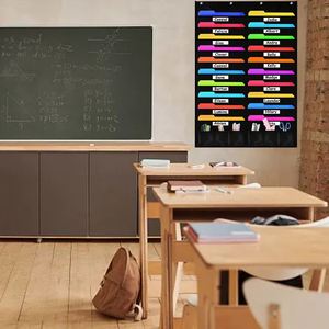 Classroom Office 20 6 Pockets <b>File</b> Classification Hanging Storage Bag Wall-Mounted <b>Folder</b> Buggy Bag - Product Image 3