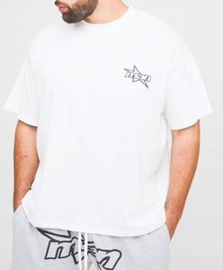 Camiseta Blanca Plus Man Star con Estampado Puff, Transpirable, Casual de Verano, Oversize, Relajada, Mezcla de Poliéster/Algodón, Personalizable - Product Image 3
