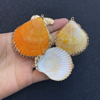 Pendentifs en coquillages naturels plaqués or 18 carats, styles variés, breloques en nacre, coquille Saint-Jacques et conque pour la fabrication de bijoux et colliers DIY