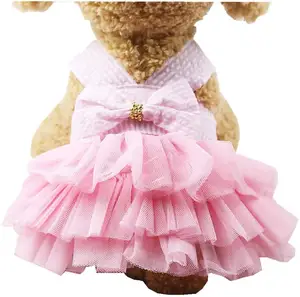 Puppy dog princess dresses for Cats and small dogs vest skirt cute Luxury dog dresses pet apparel