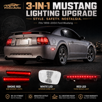 Feux latéraux LED + 3ème feux stop + lampe de toit intérieure pour Ford Mustang 1999-2004, kit de modernisation des lampes de lecture intérieures à 3 lumières