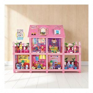 Casa de Muñecas de Juguete de Plástico de Lujo para Niños, con Piscina, Tobogán, Ascensor, Balcón, Dormitorio y Muebles, Juego de Imitación, Regalo Unisex - Product Image 3