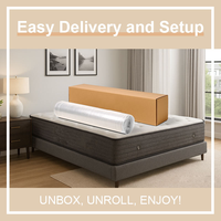 Matelas hybride orthopédique COSTFULL King Size à ressorts ensachés compressé 14 pouces avec mousse à mémoire de forme en gel, design moderne, coton
