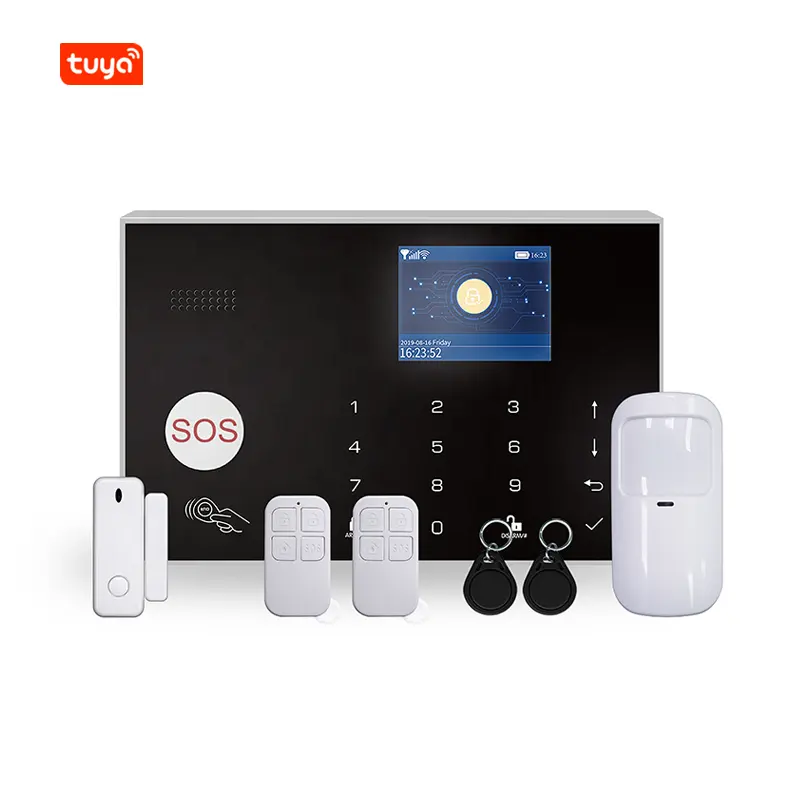Tuya Hot Alarm Central Monitoring CID Residential House Security WiFi SMS GSM Alarm System For Home