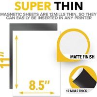 Hojas Magnéticas Flexibles Imprimibles de 8.5" X 11", Papel Fotográfico Magnético con Vinilo Blanco para Impresora de Inyección de Tinta