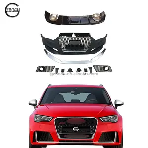 Tự động xe phía trước Bumper Bộ dụng cụ cơ thể cho Audi A3 để RS3 phụ kiện front bumper phía trước môi phía sau