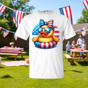 Cool Rubber Duck Usa Flag Cute Duckie 4Th Of July T-shirt patriotique - Product Image 3