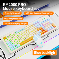Ensemble clavier et souris filaire SOREX Km2000 avec rétroéclairage RGB, design silencieux en silicone, sensation de jeu, pour ordinateur de bureau, ordinateur portable, usage au bureau, neuf