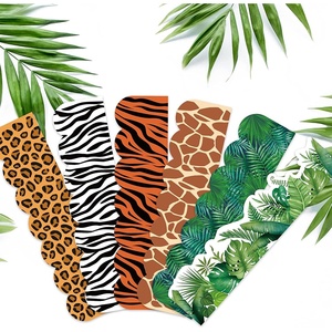 Bordes Personalizados para Tableros de Anuncios con Estampado Animal, Temática de Safari Africano, Leopardo, Cebra, Tigre, Jirafa, Hojas Tropicales - Product Image 3