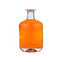 Bouteille en verre transparente de haute qualité de 500ml, bouteille de Whisky, Vodka, Gin, liqueur