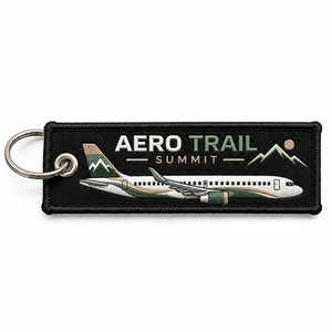 Factory Price Aviation Embroidered Keychain Double Sided Jet <b>Tag</b> Custom Logo Embroidery Keychain - Product Image 5
