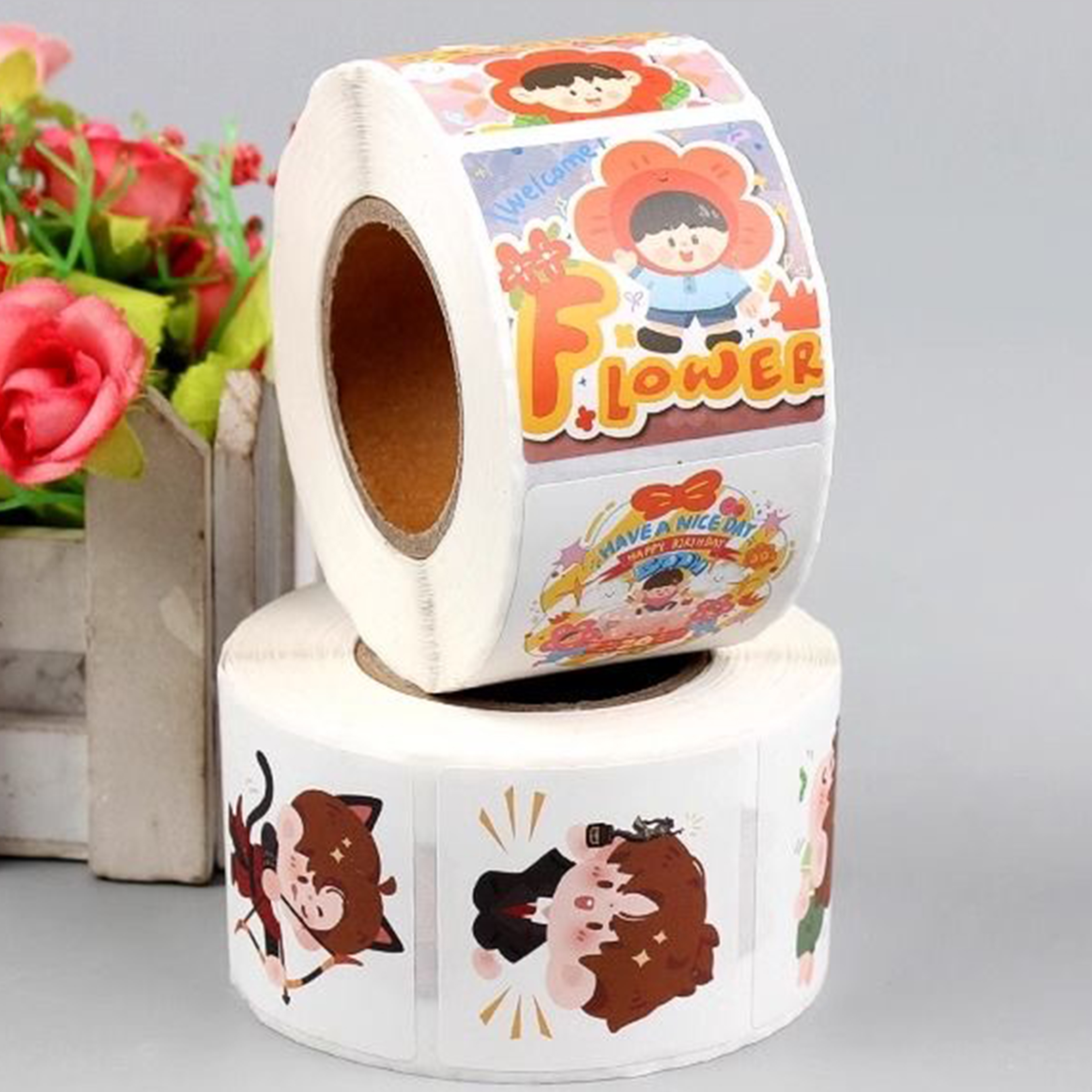 Custom Durable Eco-Friendly Water-Proof Vinyl Roll Stickers Personalized Decals with Logo Name Image Photo Printing for Wine Use