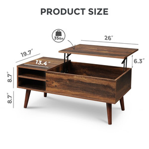 Modern minimalist lift-up coffee <b>table</b>, export-oriented, suitable for home use, living room, wooden, large-capacity, - Product Image 3