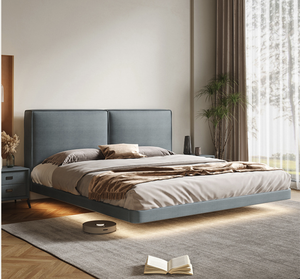 Cadre <span class=keywords><strong>de</strong></span> <span class=keywords><strong>lit</strong></span> triple moderne <span class=keywords><strong>de</strong></span> luxe pour chambre d'hôtel, style minimaliste, avec rangement intégré, disponible <span class=keywords><strong>en</strong></span> tailles King et Queen, aux designs élégants et illustrés. - Product Image 6