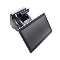 Terminal de point de vente à écran tactile capacitif Windows 7/10 de 15,6 pouces, caisse enregistreuse avec imprimante thermique intégrée de 58 mm, processeur Intel Quad-core