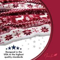 Couverture promotionnelle de cadeaux de Noël Couverture portable en flanelle d'impression d'élan rouge personnalisée avec sac exquis
