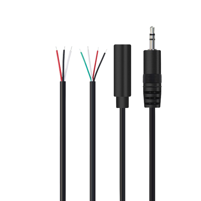 Cable Factory Wholesale 2.5mm Stereo Tripole Single Head Wire 4 Pole Audio Line Aux Male Bus signal Microphone Female Cable