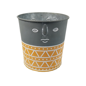 Pots de plantes d'extérieur et d'intérieur Pots de jardin ronds en métal bon marché pour bonsaï à visage humain - Product Image 2